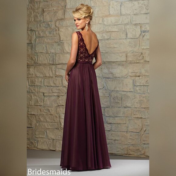 💜 Morilee Madeline Gardner Style 714 Bridesmaid/Formal Gown - US 12 - Eggplant - Picture 11 of 12